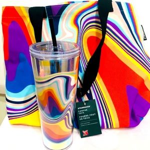❗️SOLD❗️ Starbucks Kaleidoscope Tote x Tumbler 2pc